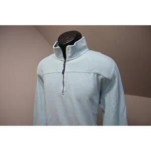 Life is Good 1/4 Zip Sweater Light Blue Long Sleeve Mens Size Large
